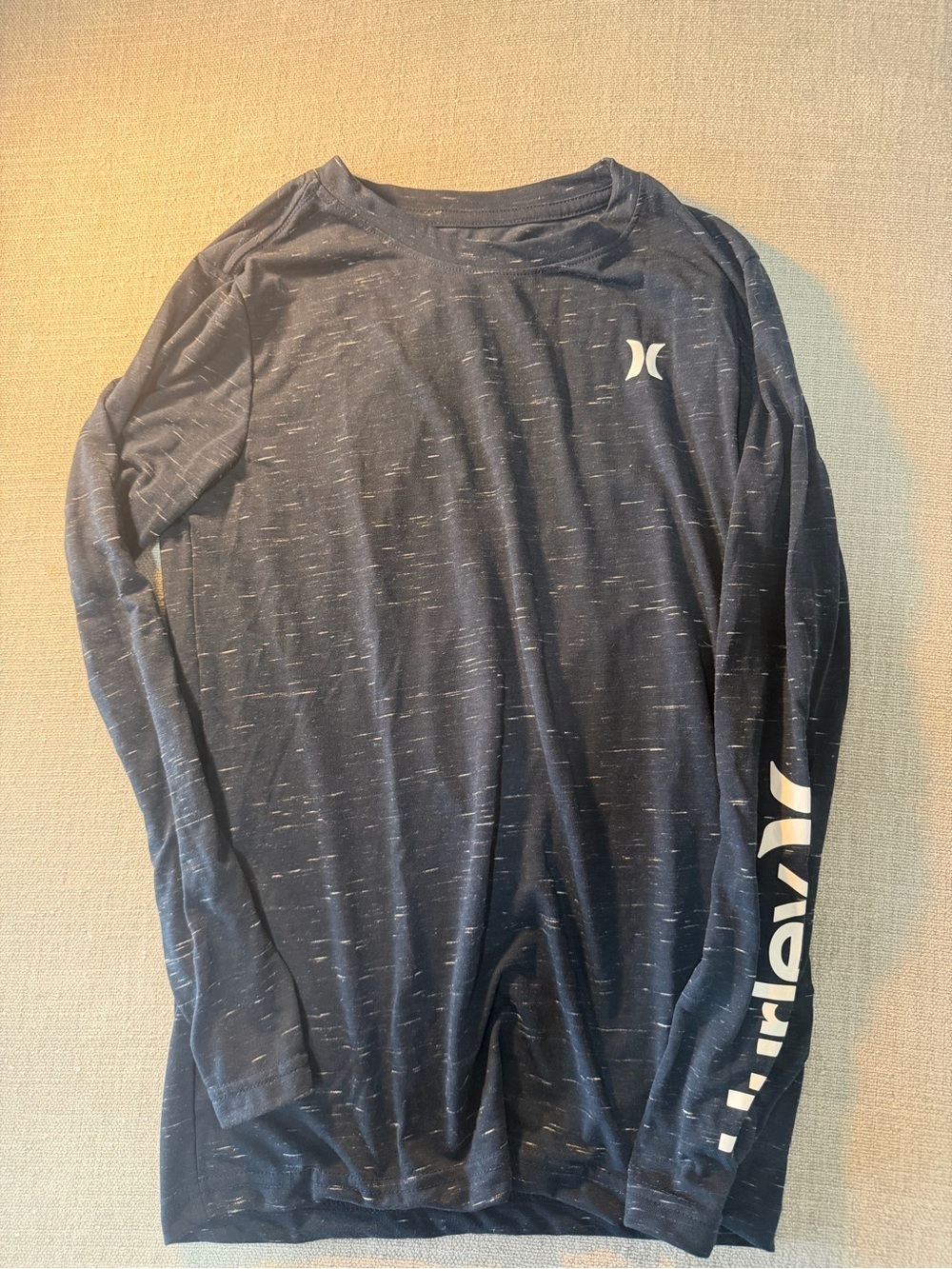 Hurley Navy Heather Long Sleeve Logo Tee for Kids